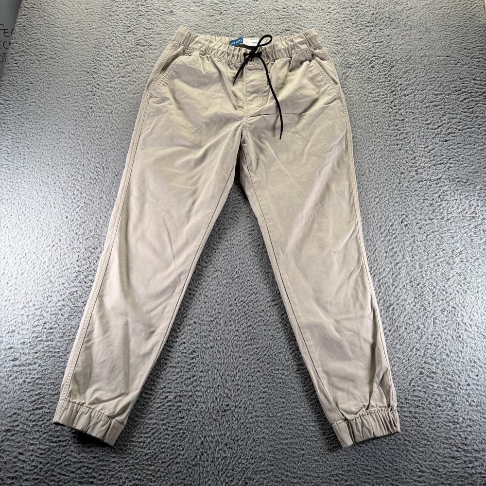 Old Navy Built-In Flex Modern Pant Mens S Beige Cotton Jogger Tapered Stretch